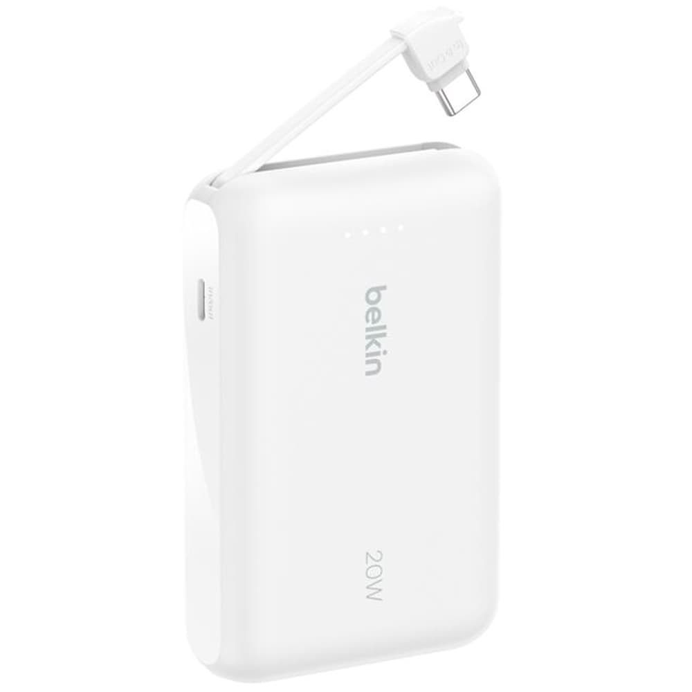 Carregador Portátil Belkin BoostCharge 10.000 mAh Cabo Integrado USB-C Branco