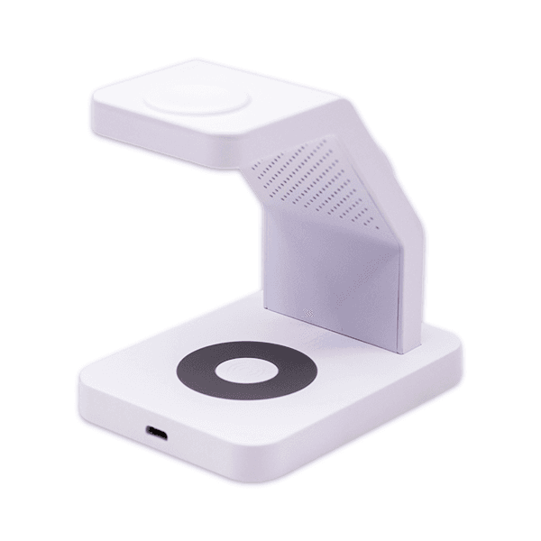 Carregador Wireless Station Magnético 3 Em 1 9V / 2A / 15W Branco