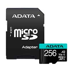 Cartão de Memória Micro SD ADATA V30 256GB Classe 10 4K - AUSDX256GUI3V30SA2-RA1