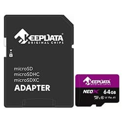 Cartão de Memória Micro SD Keepdata Neox C10 XC I U3 V30 A1 64GB - KDMSDC10U3V30A1/64G