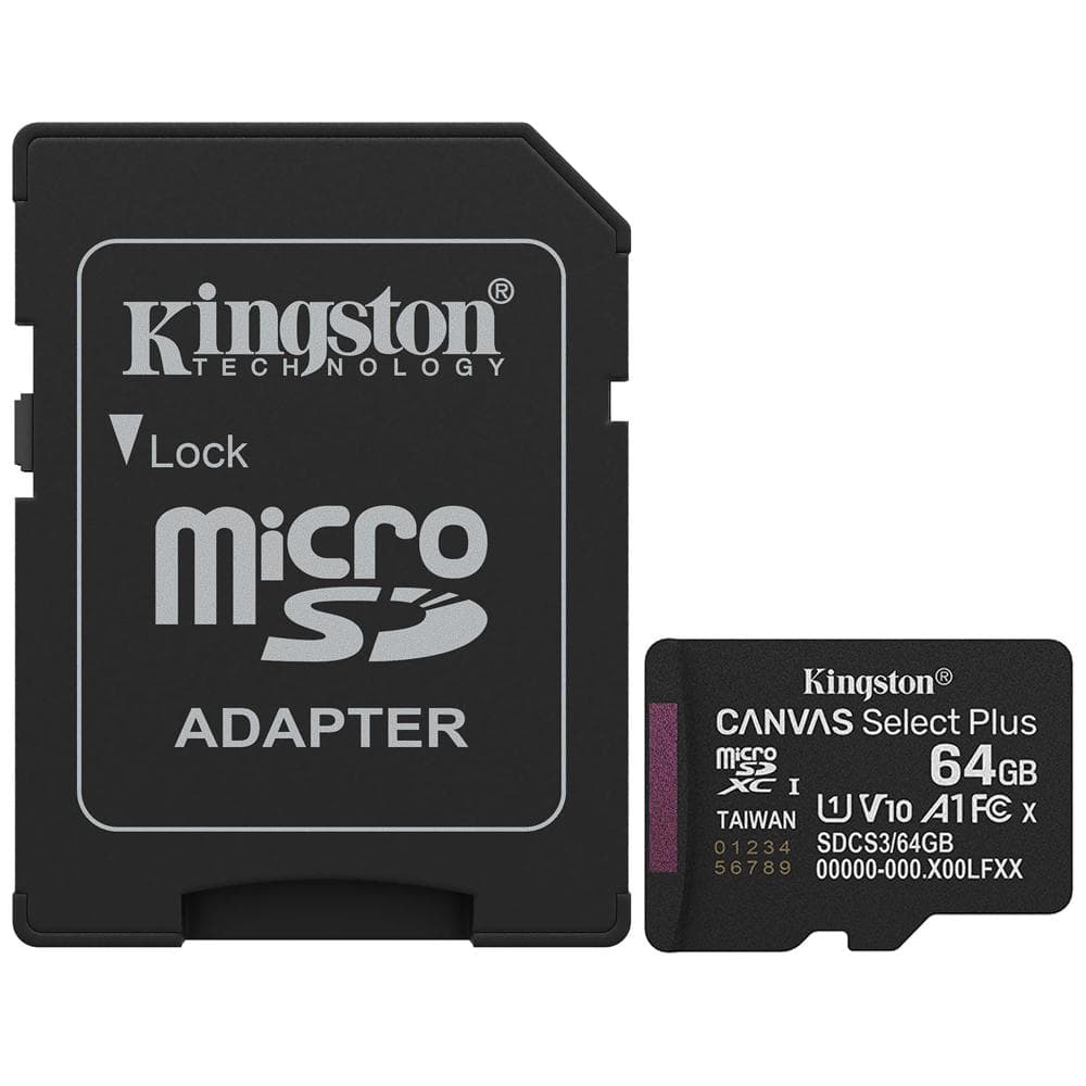 Cartão de Memória Micro Sd Kingston Canvas Select Plus 64GB C10 U1 V10 A1