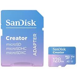 Cartão de Memória Micro SD SanDisk Creator 128GB U3 V30 4K UHD - SDSQXAA-128G-GN6MS