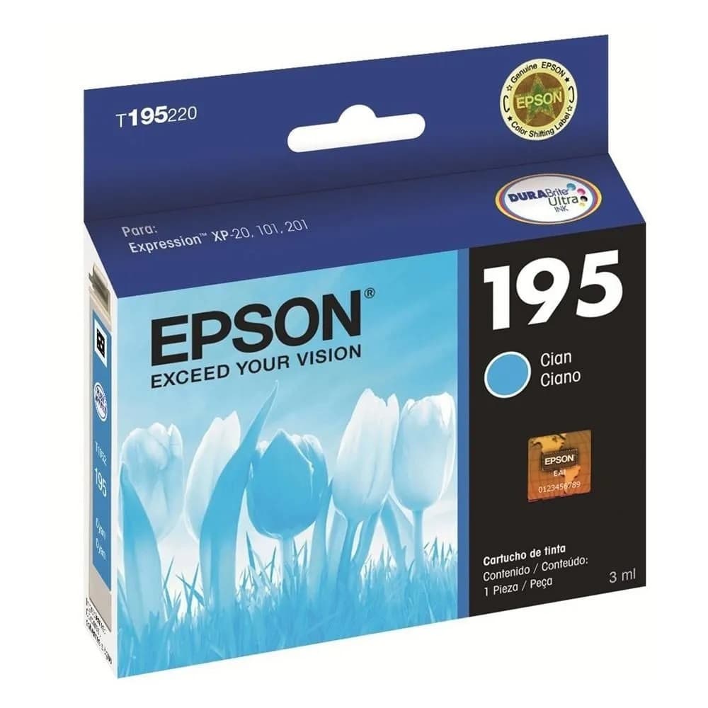 Cartucho de Tinta Epson T195 3ml Ciano