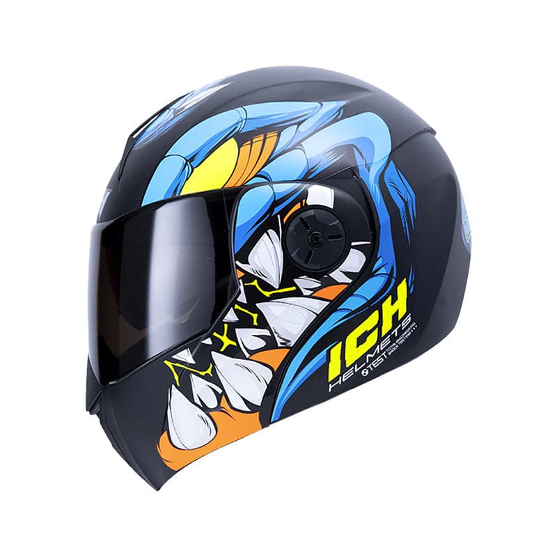 Capacete Ich Nidhog Rebatible - Preto/Azul / M