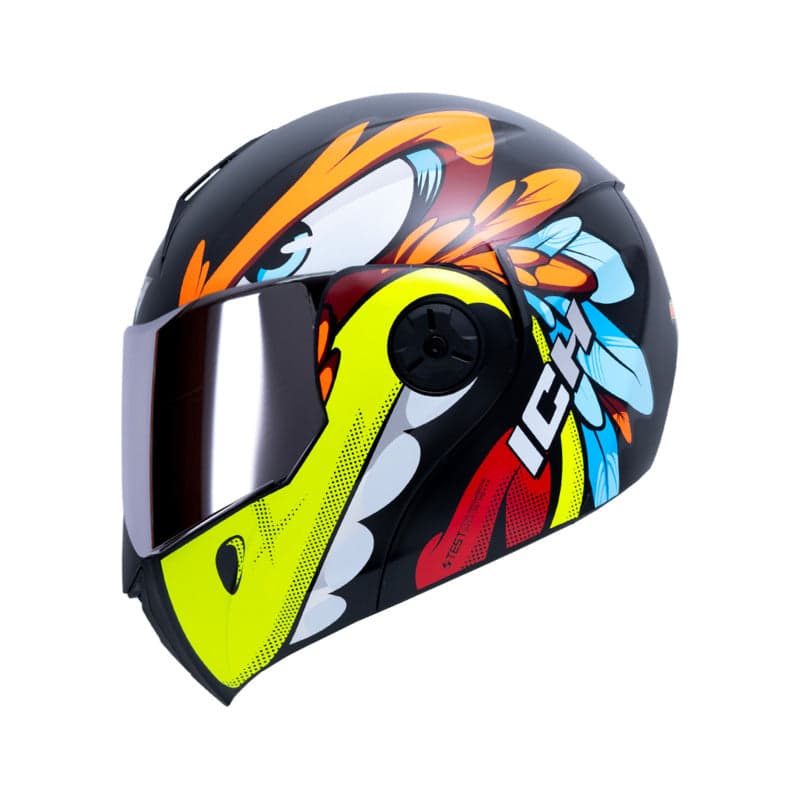 Capacete Ich 3110 Rapaz Rebatível - Preto/Laranja G