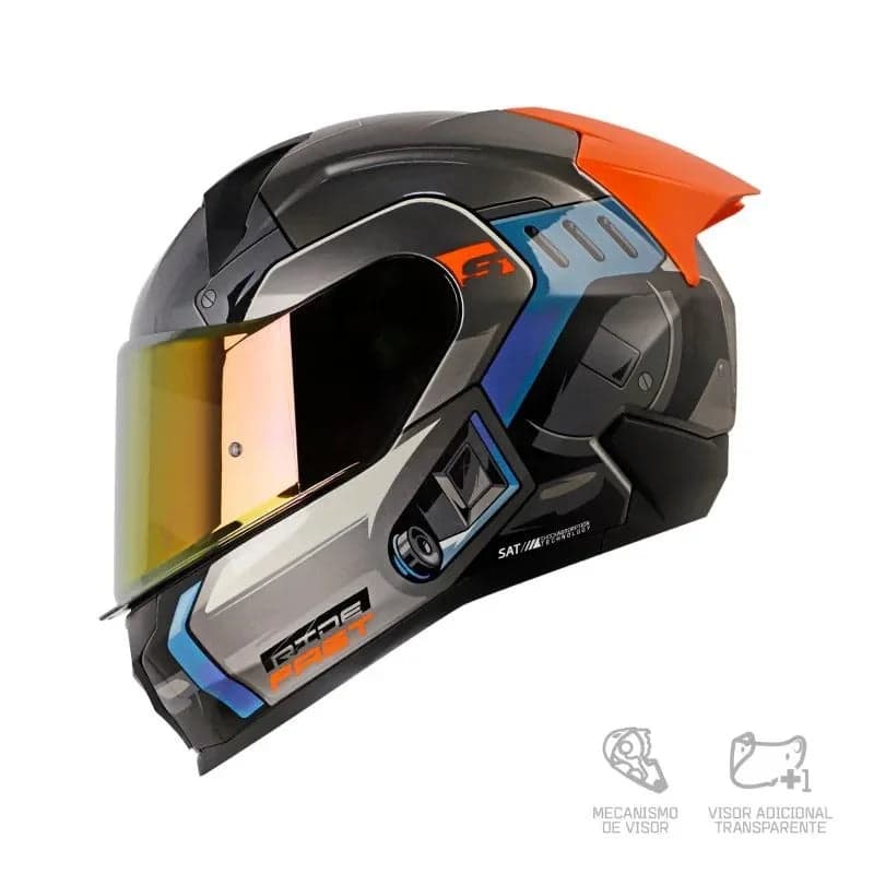 Capacete Shaft Sh-560Evo Cheif - Chrome Metalic / M
