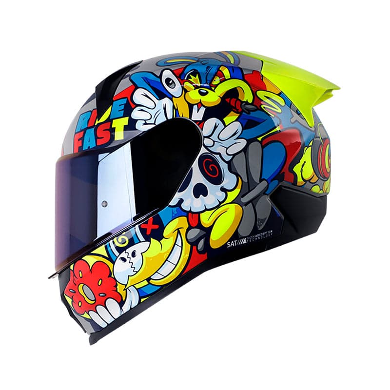 Capacete Shaft Sh-560Evo Melo - Azul Neon Laranja / G