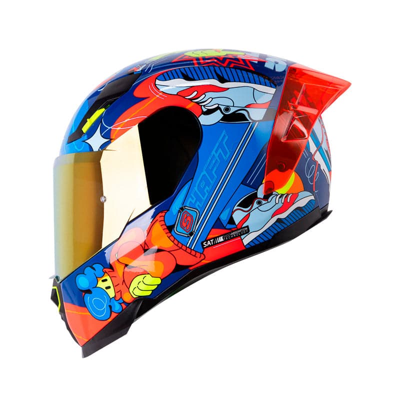 Capacete Shaft Sh-562R Fast Foot Azul Marinho / Laranja