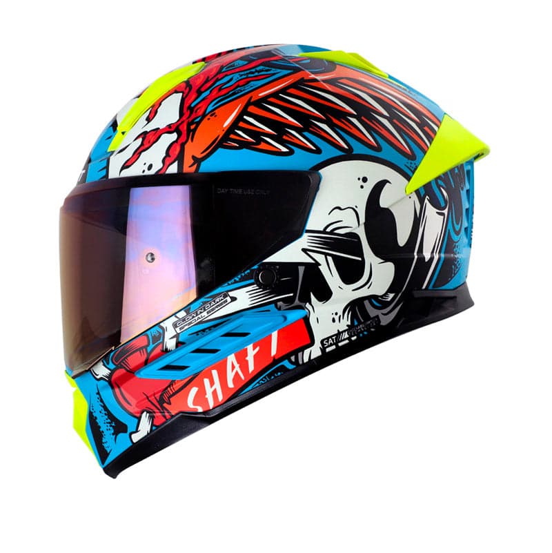 Capacete Shaft Sh-595 Skull - Azul / Vermelho / M