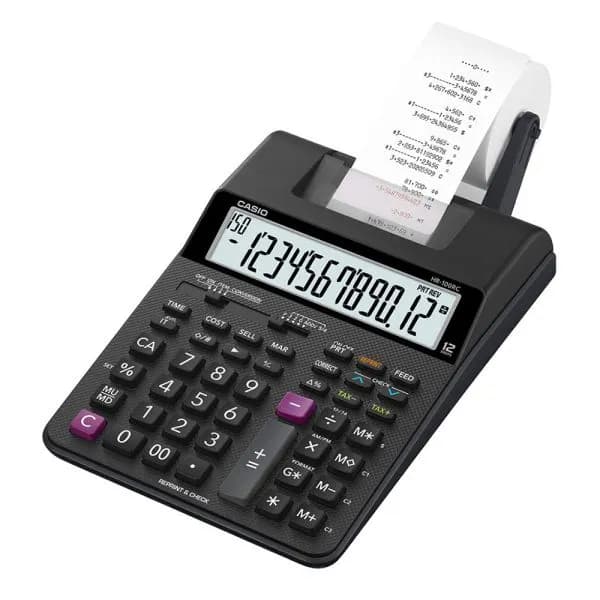 Calculadora Casio Hr-100RC 12 Dígitos com Bobina e Pilha Preta