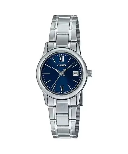 Relógio Casio Feminino Ltp-V002D-2B3UDF Azul/Prateado + Estojo