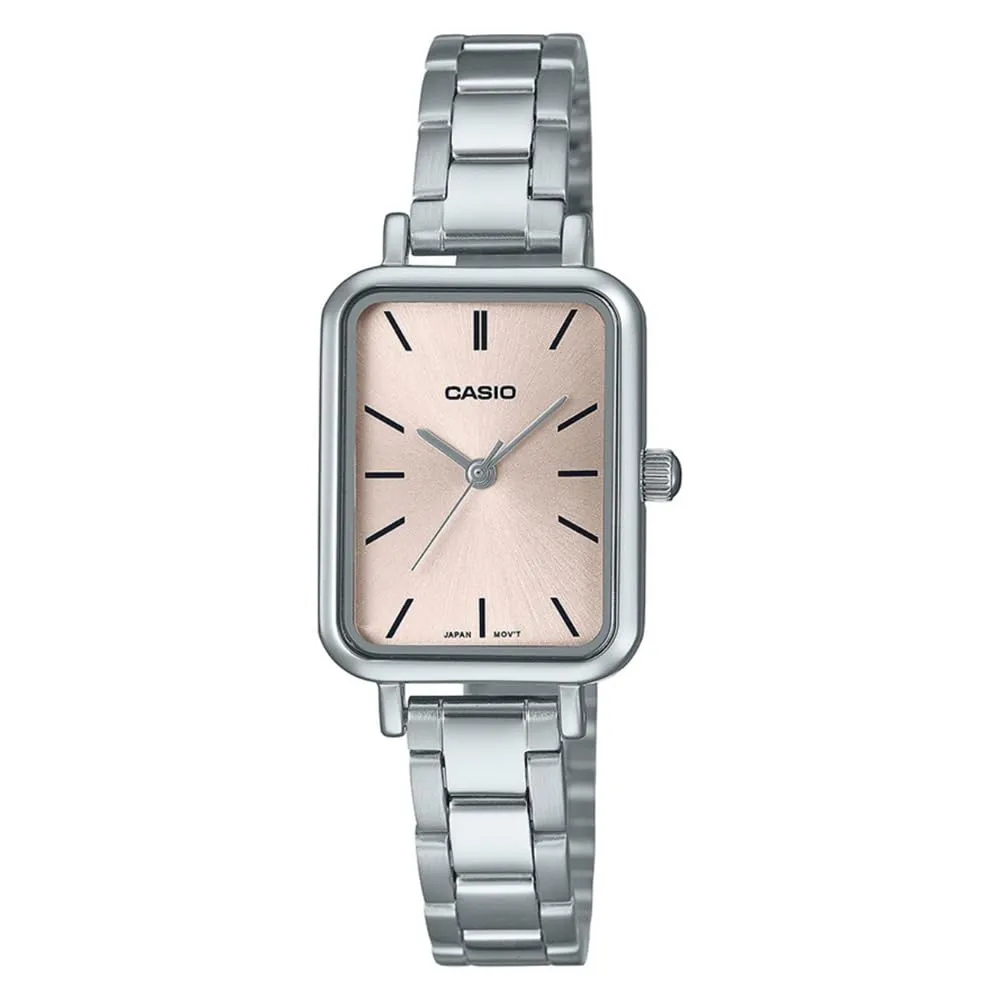 Relógio Casio Feminino Ltp-V009D-4EUDF Rosa/Prateado + Estojo