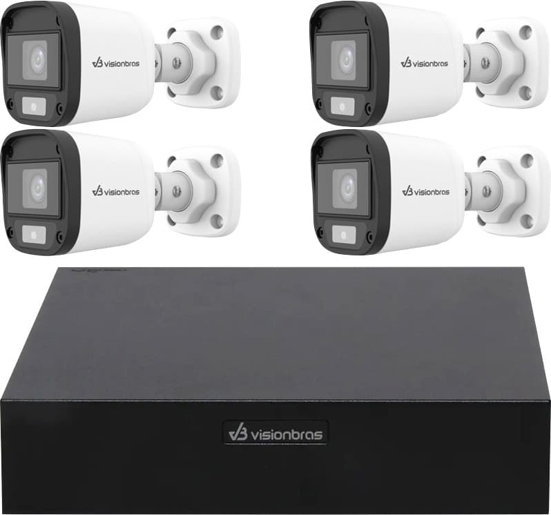Kit Dvr Visionbras Vb-Kit800-Fc com 4 Câmeras Full Color