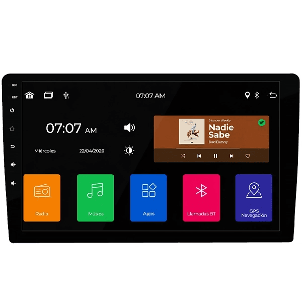 Central Multimídia Receiver Krab Kbrm9 9" GPS Bluetooth Wi-Fi Fm USB Preto