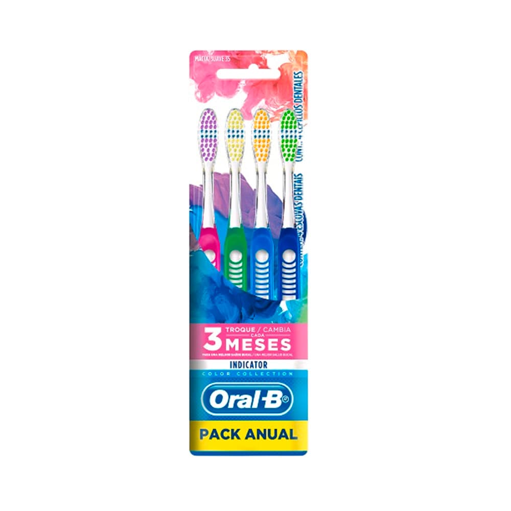 Escova Dental Oral B Indicator Color Pack 4 Peças