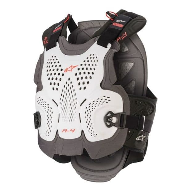 Colete Alpinestars A-4 Max Chest - Branco/Antracite/Vermelho / M/L