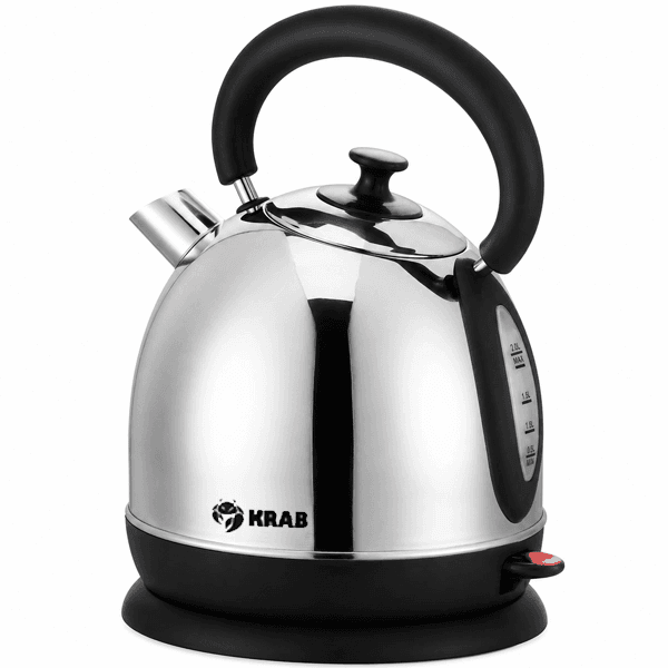 Chaleira Elétrica Krab KBT2L 1850W 2 Litros 220-240V ~ 50/60Hz Prata/Preto