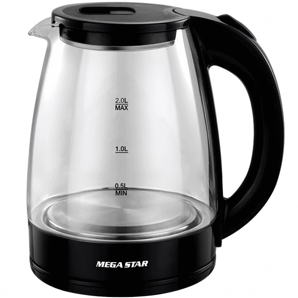 Chaleira Elétrica Megastar Tm9808 2 Litros 1500W 220V ~ 50/60Hz Vidro Transparente/Preto