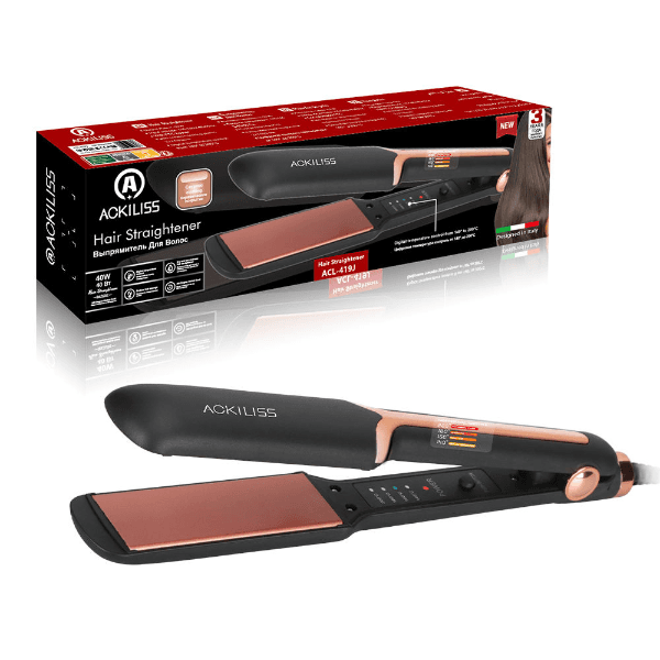 Chapinha de Cabelo Ackiliss Acl-419J 200°C 40W 110-240V ~ 50/60Hz Preto/Rose Gold
