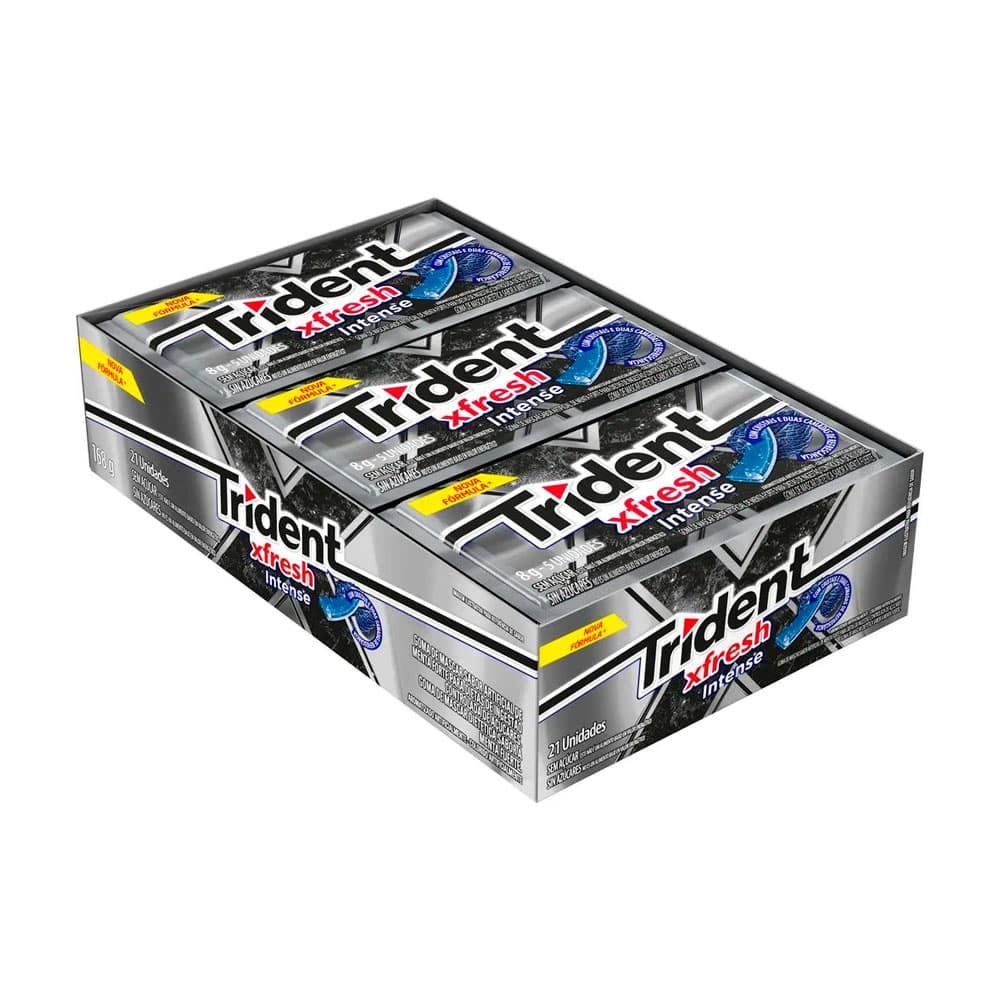 Chiclete Trident Intense Fresh Sem Açúcar 21 Unidades 168G