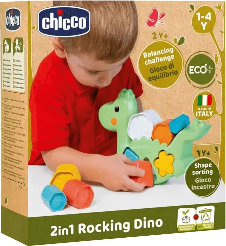 Chocalho Rocking Dino 2Em1 Eco Chicco