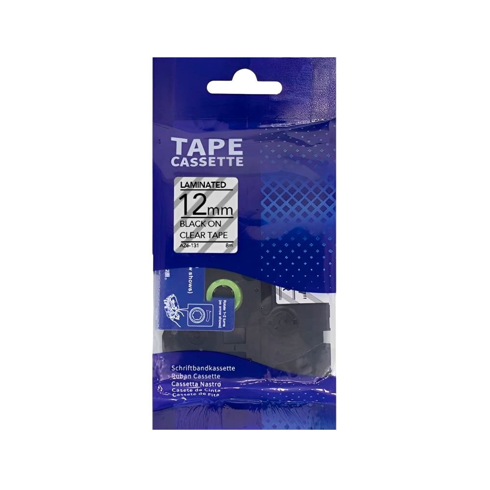 Fita para Rotuladora Quanta Aze-131 12 Mm Preto-Transparente