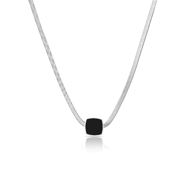 Colar Feminino Daniel Klein Dkj.2.4008-1 Prata/Preto