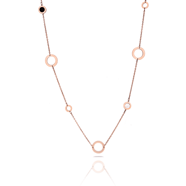 Colar Feminino Freelook Frj.3.6003-3 Aço Inoxidável Rosa Ouro
