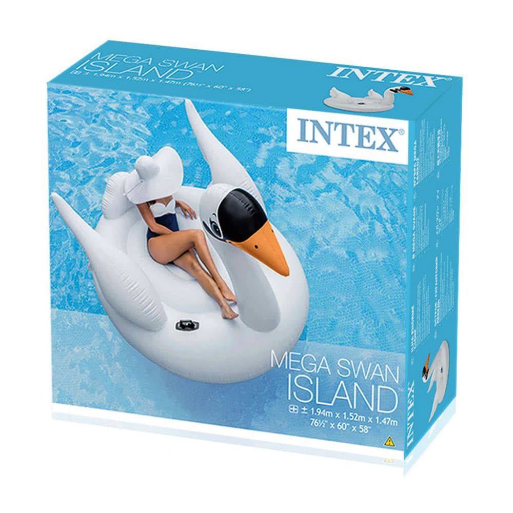 Colchonete Inflável Intex Mega Cisne 1.94x1.52m