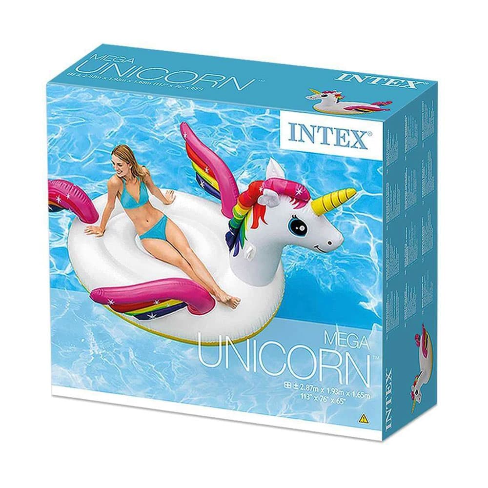 Bote Inflável Intex Unicórnio Mega Rosa 2.87x1.93m