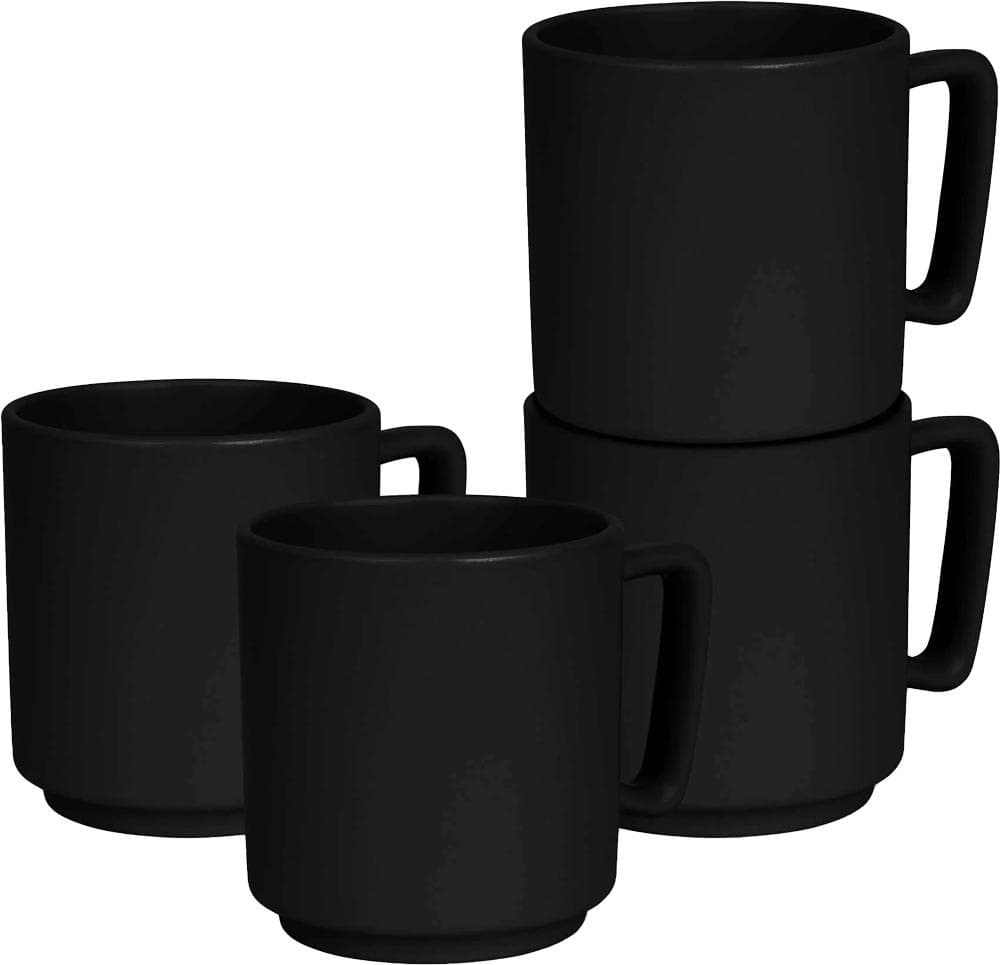 Conjunto de Xícaras Berlinger Haus Matte Black Collection - Bh-10015 (4 Pçs)