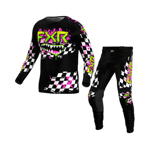 Conjunto Fxr Clutch Juvenil Preto/Azul/Rosa Tamanho M