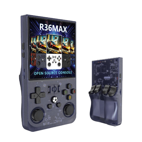 Console Portátil R36 Max 4.0" Tf Card 64GB 1GB + 8GB 4000mAh 5V 1.5A Cinza