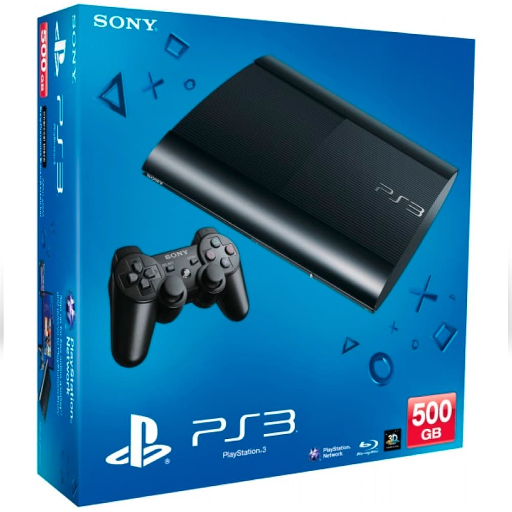 Console PlayStation 3 500GB Super Slim com Jogos No HD