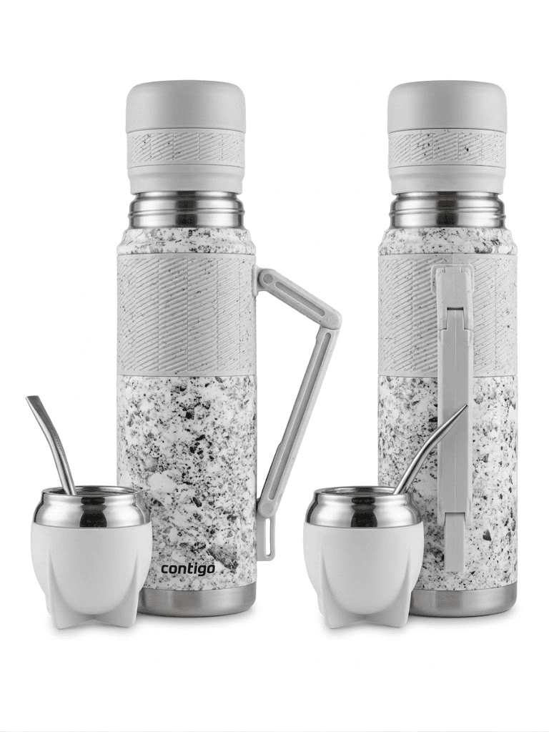 Garrafa Térmica Contigo Kit P/mate Termo + Guampa + Bombilla (Marmol) 1.18L