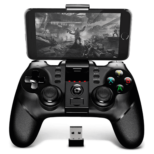 Controle Gamer Joystick Ipega Pg-9076 com Suporte para Smartphone / Compatível com Android - iOS - Tablet - Smart TV - Ps4 - Ps3 - Nintendo Switch - Windows Pc / Recarregável - Preto