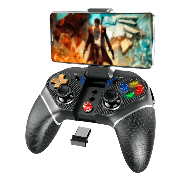 Controle Gamer Joystick Ipega Pg-9218 com Suporte para Smartphone / Compatível com Android - iOS - Tablet - Nintendo Switch - Windows Pc / Bluetooth / Recarregável - Preto