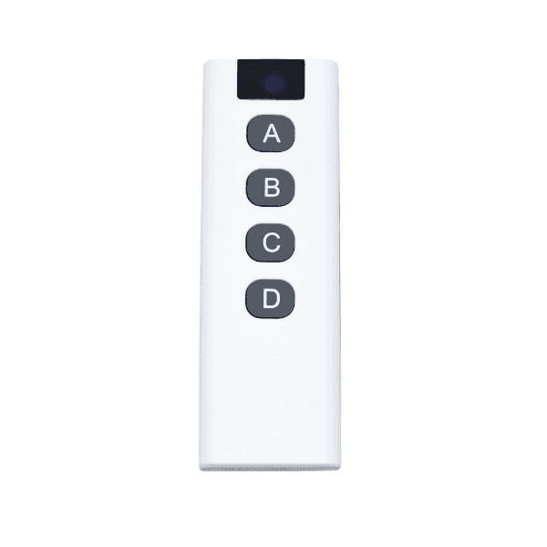 Controle Remoto 4 Botões (A-D) RF433MHz Código Fixo Longo Alcance Automação Portão Módulo Relé Branco 4Life