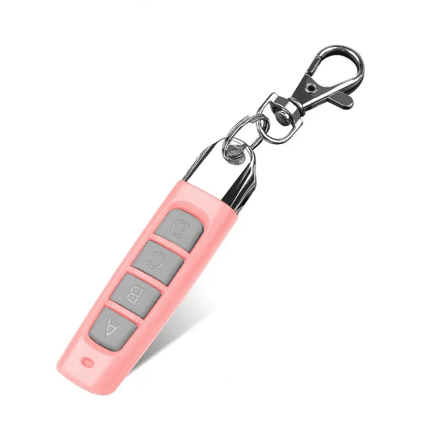 Controle Remoto Wireless 4Life Modelo A Rf433 Com 4 Botões Copiador de Portão Alarme Rosa/Prata