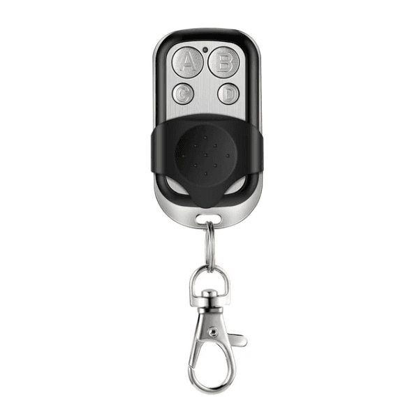 Controle Remoto Wireless 4Life Modelo D Rf433 com 4 Botões para Portão Duplicador Copiador Alarme Prateado/Preto