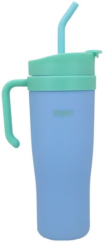 Copo com Canudo Trendy 17514 1200mL - Azul Céu