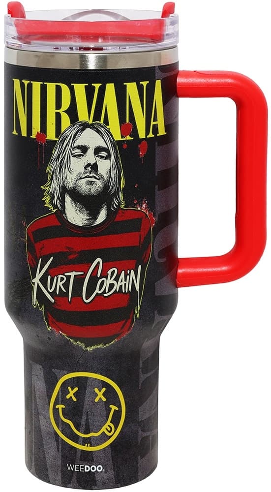 Copo Térmico Weedoo Nirvana Kurt Cobain (1.2L) Preto/Vermelho
