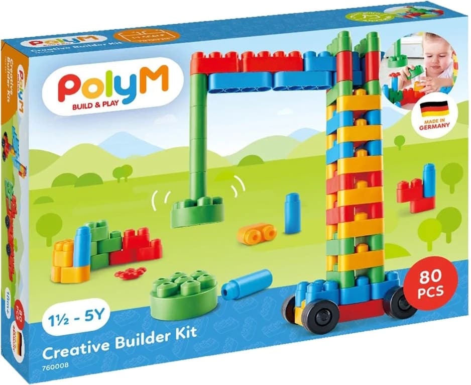Blocos de Montar Poly-M Creative Builder Kit 80 Peças