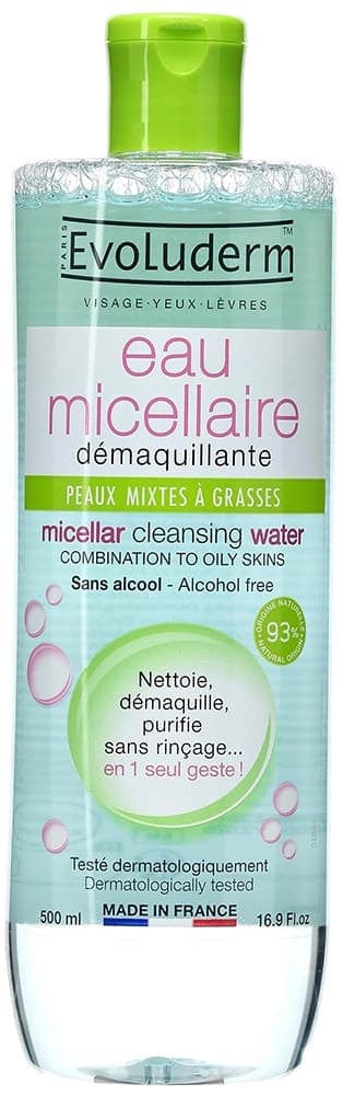 Demaquilante Evoluderm Eau Micellaire Peaux Mixtes Á Grasses 250mL