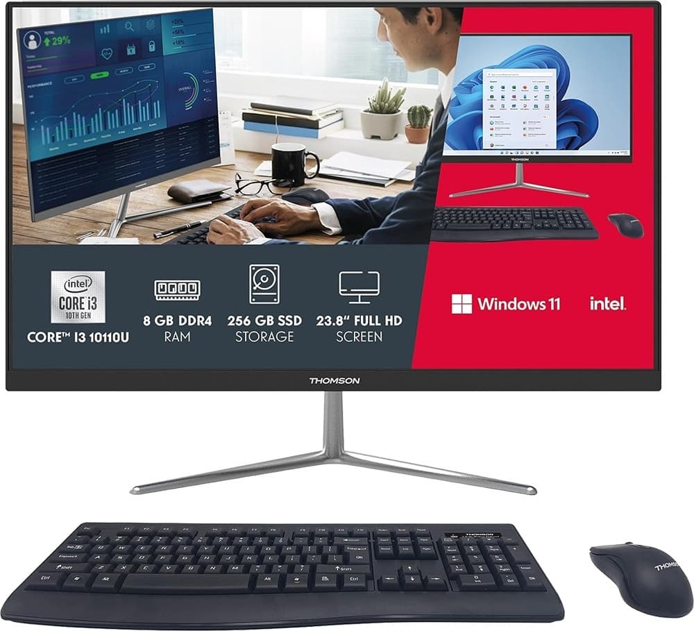 Desktop Thomson Wwaio23-I38BK256 Intel Core i3-10110U/8GB/256GB/23.8" FHD/W11