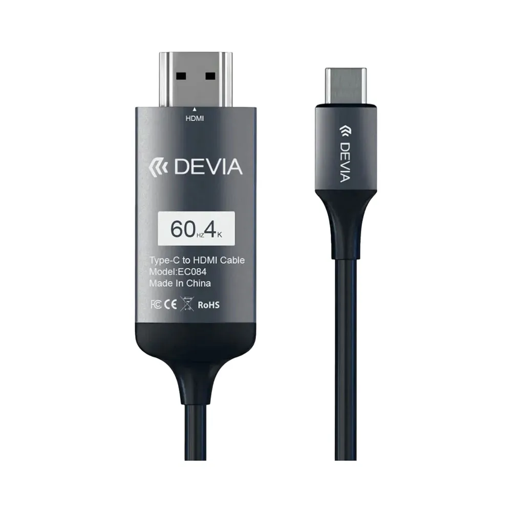 Cabo Devia Ec084 USB-C para HDMI 2M Preto