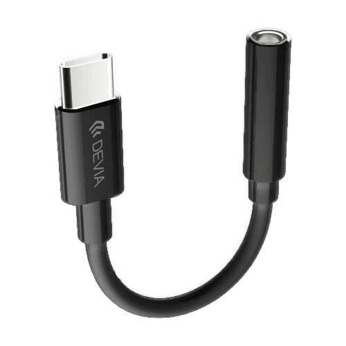 Cabo Devia Ec608 USB-C para 3.5Mm Preto