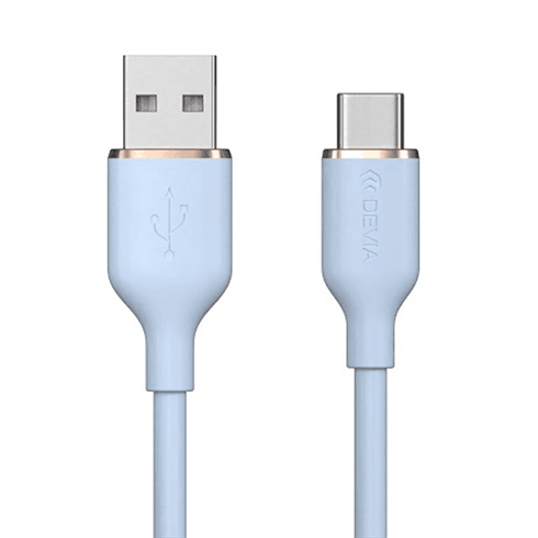 Cabo Devia Jelly Series USB-C para USB-C Pd 60W 1.2M Azul