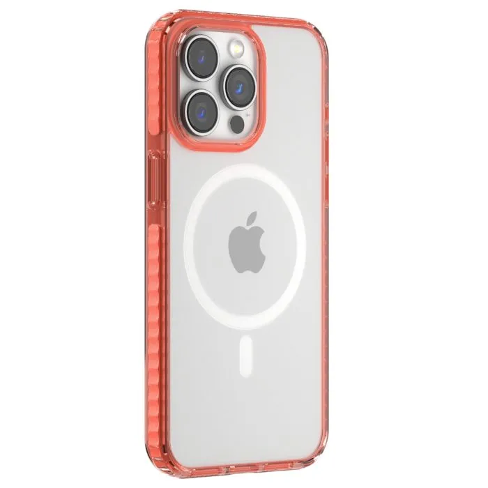 Capa Devia Guardian Series Magnetic Clear Pink para iPhone 15 Pro Max