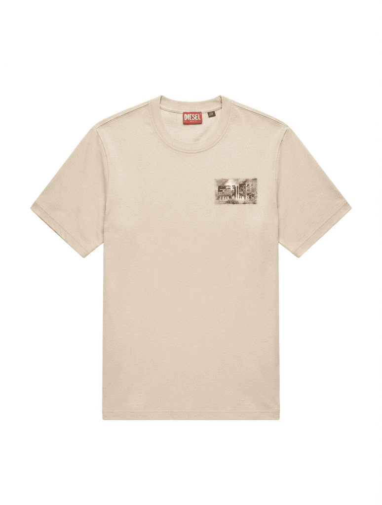 Camiseta Polo Diesel Masculina Marrom Claro Tam. G